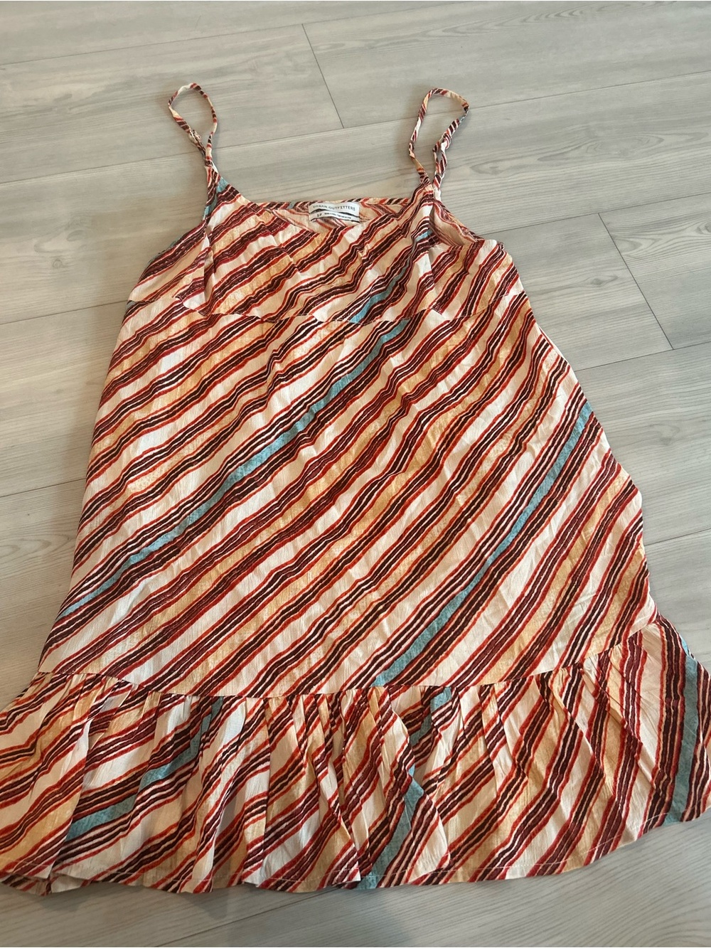 Urban Outfitters Striped Spaghetti Strap Dress - Red, Cream & Blue